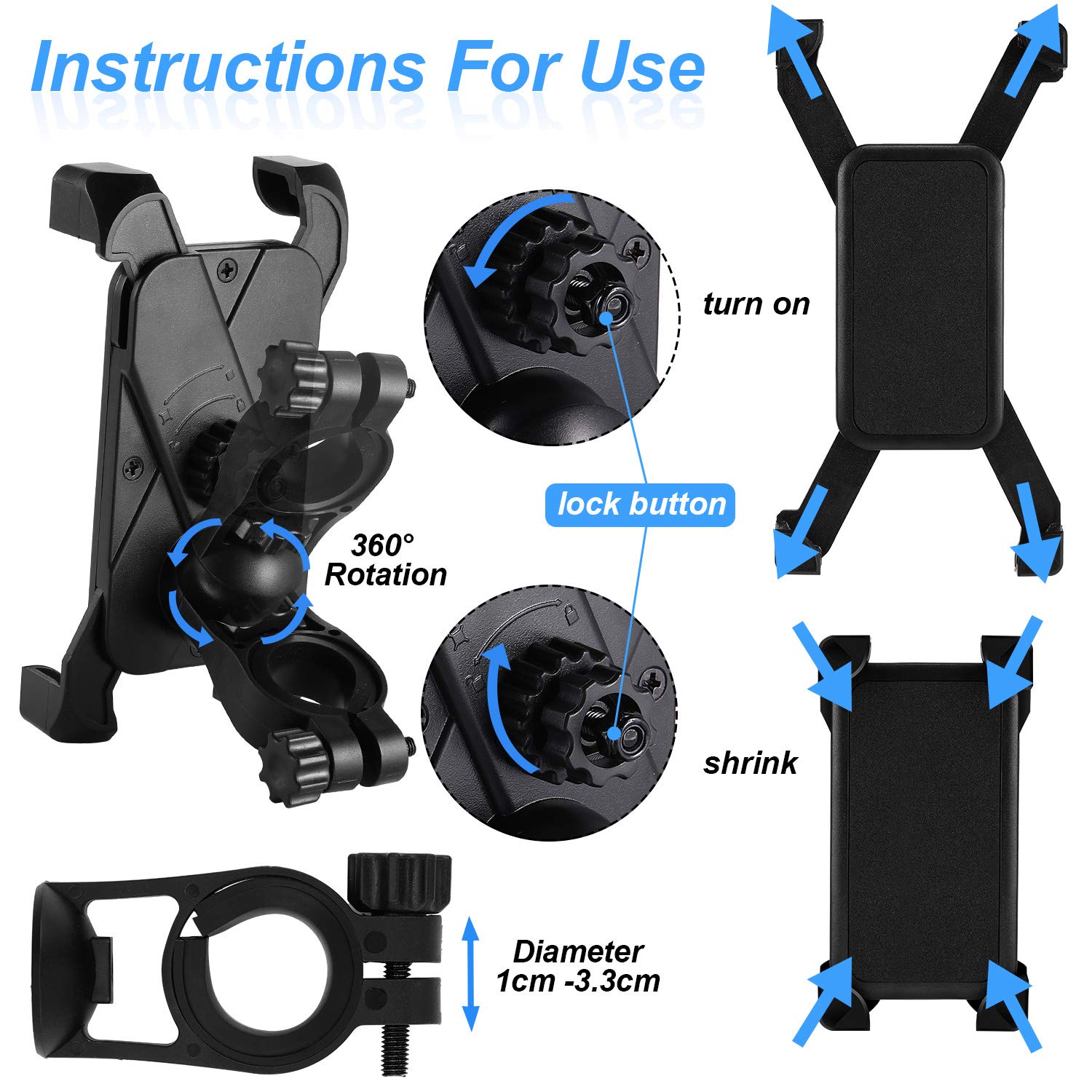 Plastic Universal Phone Holder For Electric Scooter And Bicycle China